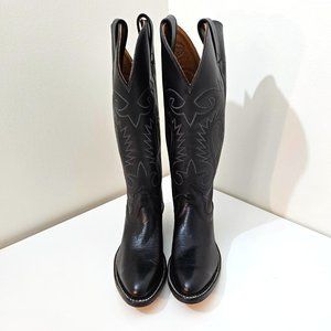 14. Cowgirl boots by Alberta Boots Co. Size 8.5 B. Black Kangaroo.